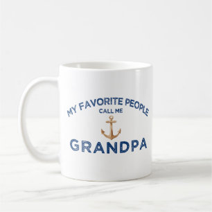 Caneca De Café Âncora da família Pessoas favoritas Me chamam de V