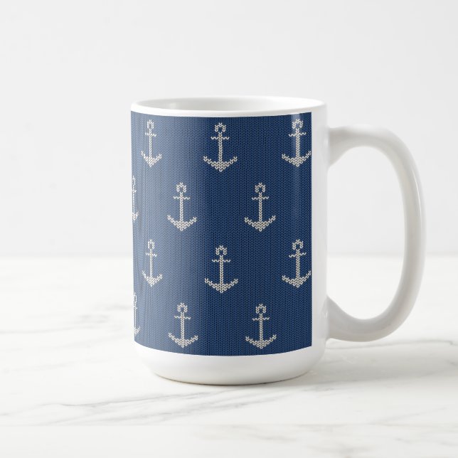 Caneca De Café Âncora de mar da malha (Direita)