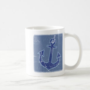 Caneca De Café âncora náutica azul