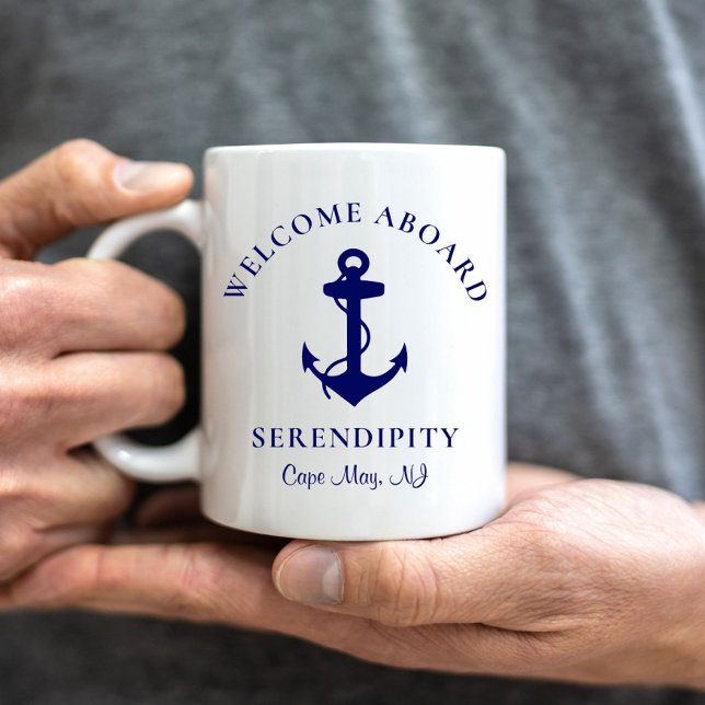 Caneca De Café Ancoragem de barcos personalizada (Criador carregado)