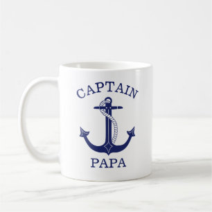Caneca De Café Ancoragem Náutica Capitão Papa Avô
