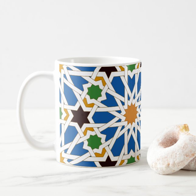 Caneca De Café Andalusian Tiles 10 (Real Alcazar, Seville) (Com Donut)