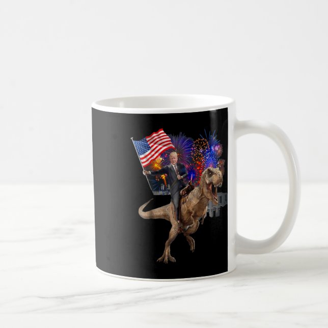 Caneca De Café Andando Em Um Trump 2020 De Suporte Ao Dinossaur T (Direita)