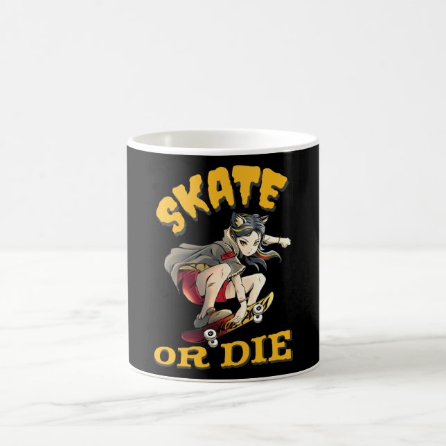 Caneca De Café Andar de skate ou morrer Garota Skatista (Centro)