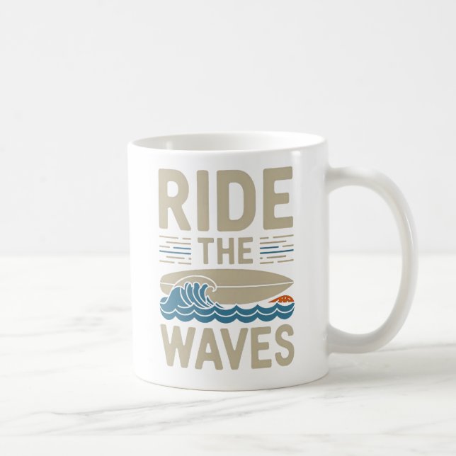Caneca De Café Ande pelo Design da placa de surfboard retrora de  (Direita)