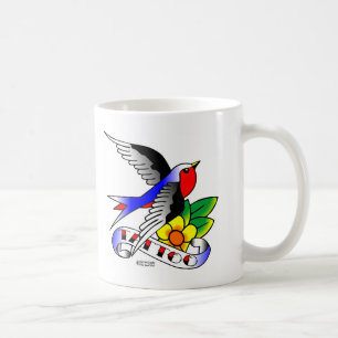 Caneca De Café Andorinha velha do tatuagem de Skool