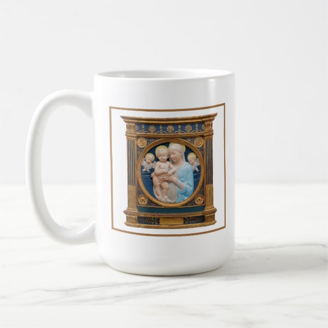Caneca De Café Andrea Della Robbia c1485 Madonna e Child (Esquerda)