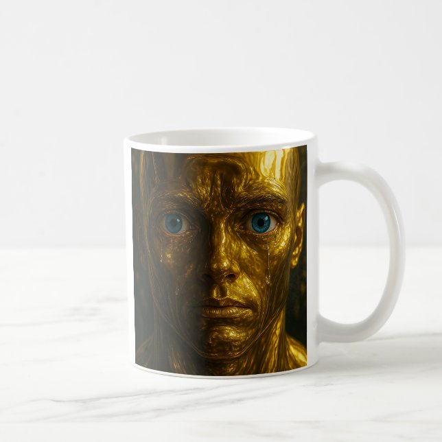 Caneca De Café Androïde beaux yeux bleus (Direita)