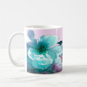 Caneca De Café Anéis com pétalas de rosa branca