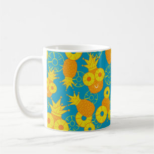 Caneca De Café Anéis de abacaxi e abacaxi. Pat sem rosca