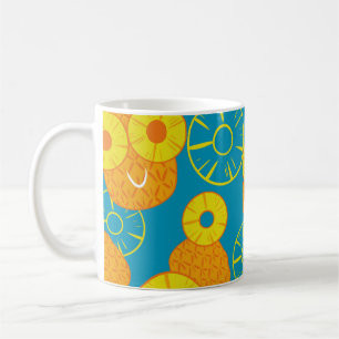 Caneca De Café Anéis de abacaxi: Vintage de Cartoon de Doodle.