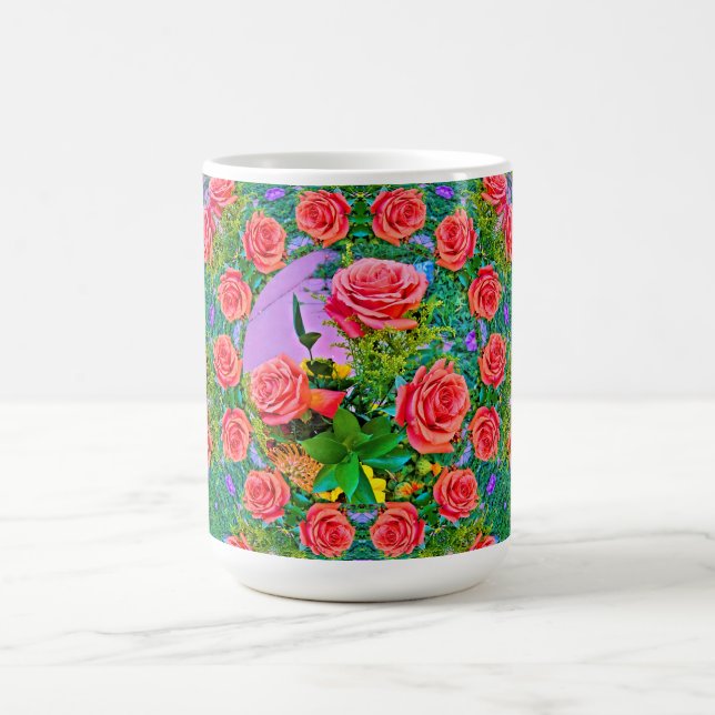 Caneca De Café Anéis Rosa Rosa Rosa Rosa Rosa Rosa (Centro)