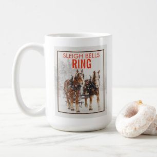 Caneca De Café Anel Sleigh Belga Equipe de Cavalos