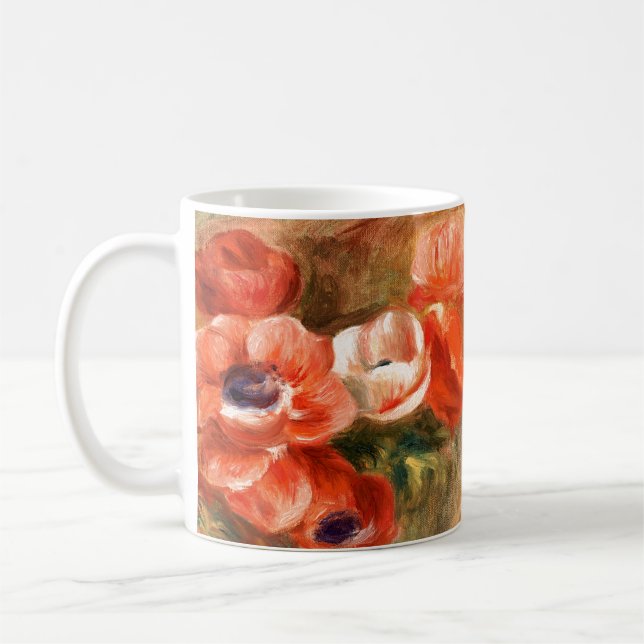 Caneca De Café Anêmonas por Mug de Pintura Impressionista Renoir (Esquerda)