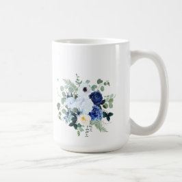 Caneca De Café Anemone Hydrangea Rosa White background