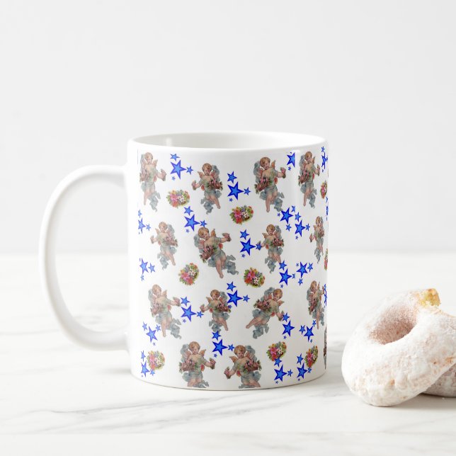 Caneca De Café Angel Blue Star Mug (Com Donut)