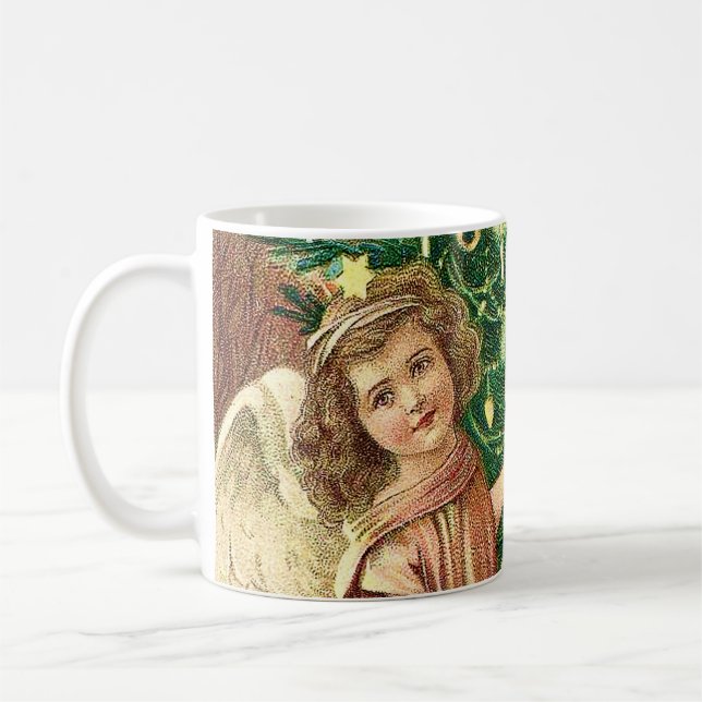 Caneca De Café Angel bringing Christmas gifts and presents (Esquerda)