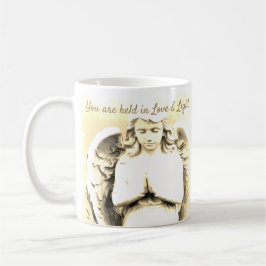 Caneca De Café Angel Praying Ouro Light Love Cote Gift