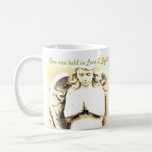Caneca De Café Angel Praying Ouro Light Love Cote Gift