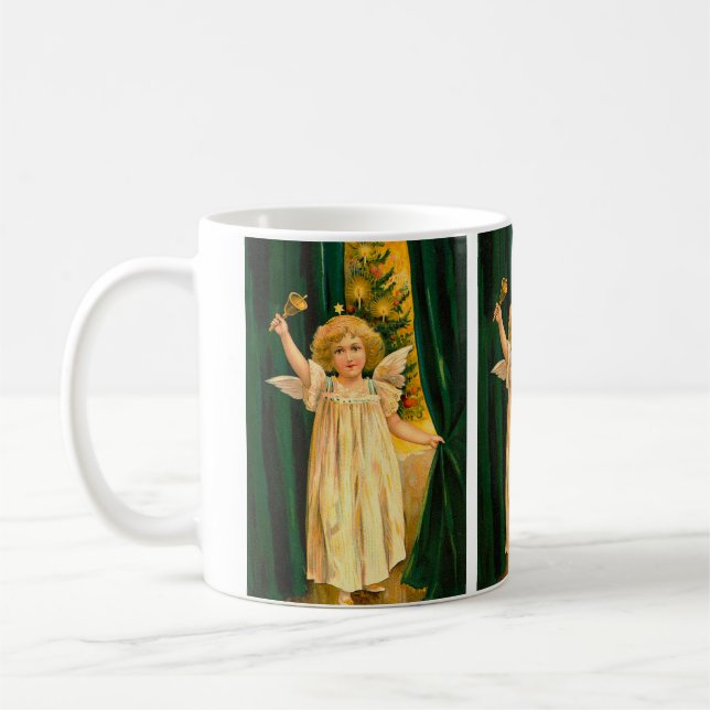 Caneca De Café Angel ringing the bell for Christmas time (Esquerda)