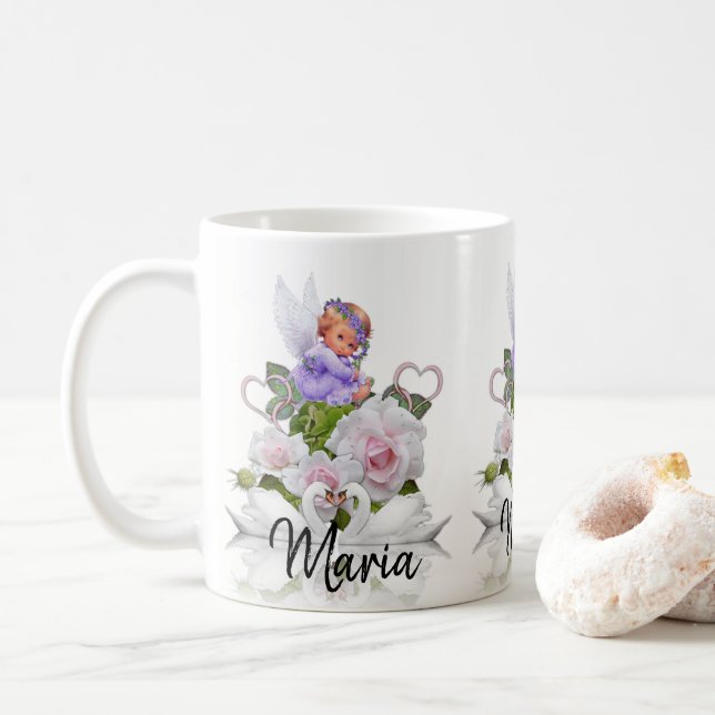 Caneca De Café Angel Rosa Mug (Com Donut)