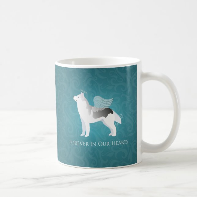 Caneca De Café Angel Silver Siberian Husky Dog Pet Memorial (Direita)