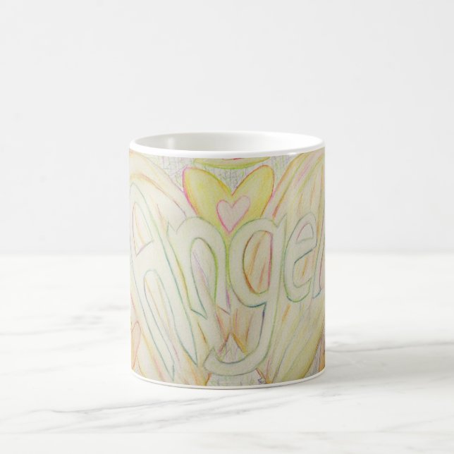 Caneca De Café Angel Wings Word Art Personalizado Café Mugs (Centro)