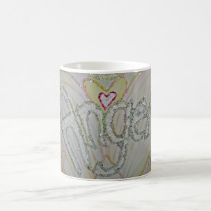 Caneca De Café Angel Wings Word Art Personalizar Café Mug