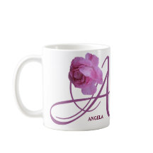 Angela personalizável nome rosa rosa-flores rosa b