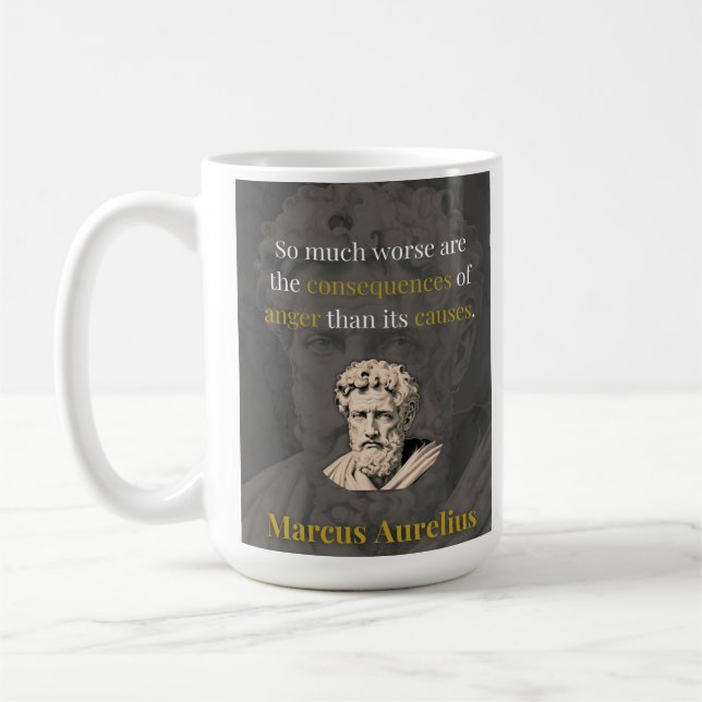 Caneca De Café Anger Hurts You Most: Marcus Aurelius on Restraint (Esquerda)