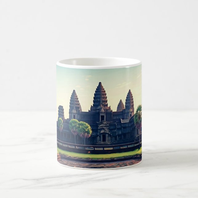 Caneca De Café Angkor Wat Cambodja no amanhecer (Centro)