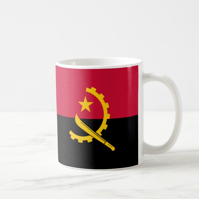Caneca De Café Angola Flag Cerâmica Mug (Direita)