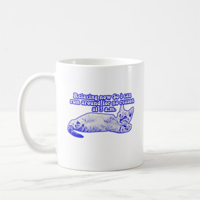 Caneca De Café Angry cat meme for cat owners and kitty lovers (Esquerda)