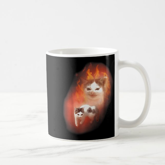 Caneca De Café Angry Cat Meme Funny Silly Cat Kitten Lover Humor  (Direita)