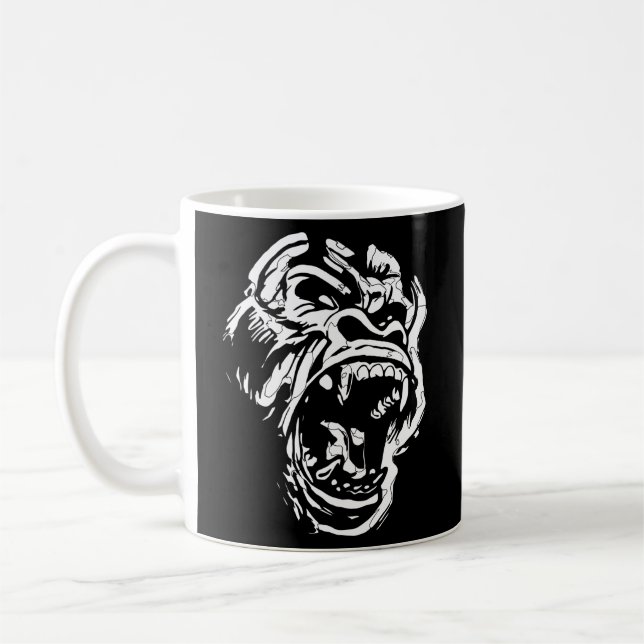 Caneca De Café Angry Gorilla Silverback White Fierback Excelente  (Esquerda)