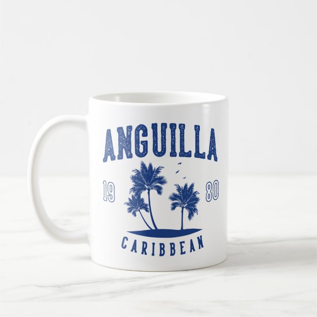 Caneca De Café Anguilla Caribbean Palm Tree 1980 (Esquerda)