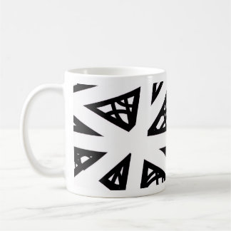 Caneca De Café Ângulos em Preto e Branco