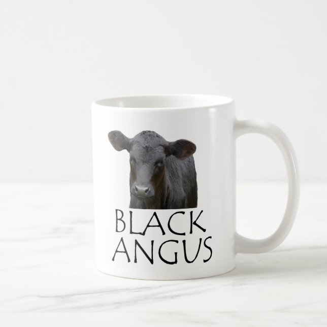 Caneca De Café Angus preto frente e verso (Direita)