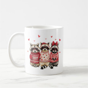 Caneca De Café Anim de Feral do Dia dos Namorados e Guaxinim Ador