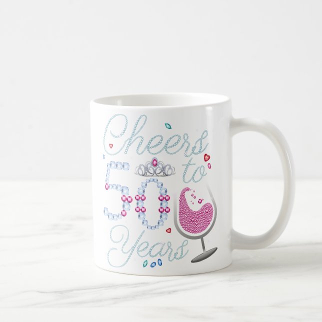 Caneca De Café Anima 50 Anos 50 Festa de aniversário (Direita)