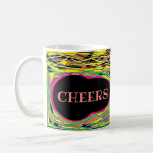 Caneca De Café Anima o bebendo de pastéis de design de stripey so