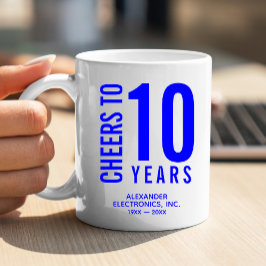 Caneca De Café Anima-se a 10 anos de aniversário de negócios