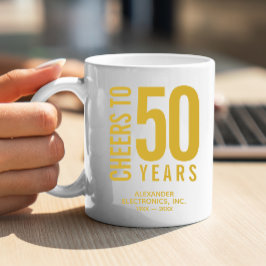 Caneca De Café Anima-se a 50 anos de aniversário de negócios