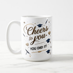 Caneca De Café Anima-te a Graduação Mug - Elegante Boné Dourado