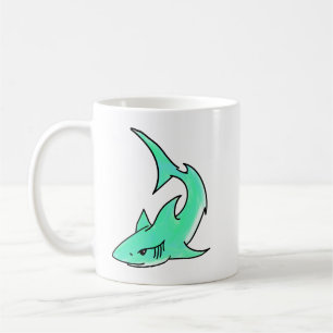 Caneca De Café animação com sorriso de marta azul-verde-marinheir