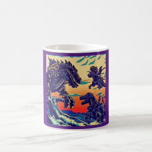 Caneca De Café Animação Fantasy Dinosaur Robots - Corte 1