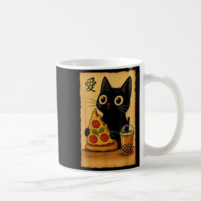 Caneca De Café Animação Kawaii Japonês Pizza Cat A Chá Cat Comend (Direita)
