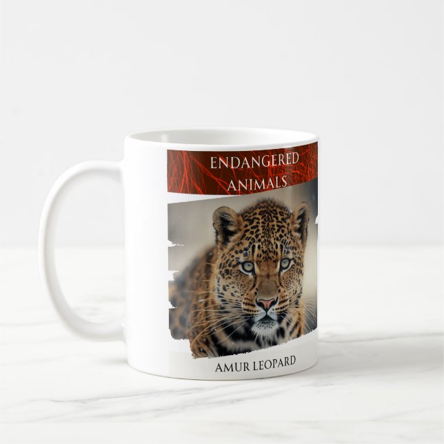 Caneca De Café Animais Ameaçados - Leopardo Amur (Esquerda)