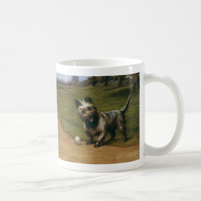 Caneca De Café Animais Antigos Cães, Cachorrinho Fofo do Terrier  (Direita)