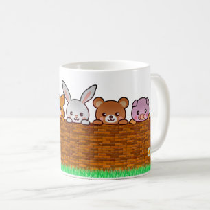 Caneca De Café Animais curiosos brincando no jardim